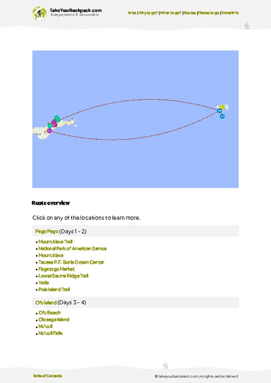 example page 4 from our offline Travel Guide for American Samoa